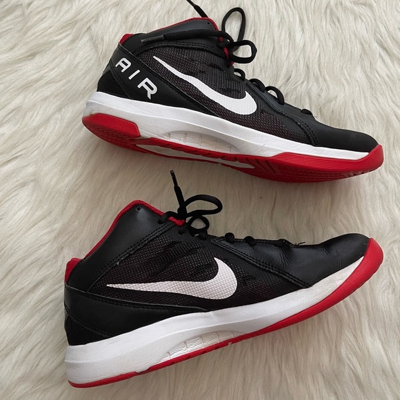 Nike air overplay 1x Black and Red high top basketball Sneakers men’s size 7.5 - Picture 3 of 10